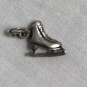 Vintage sterling silver ice skate charm